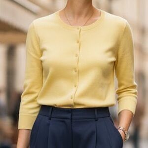 Talbots Women's Soft Yellow Cardigan Size S